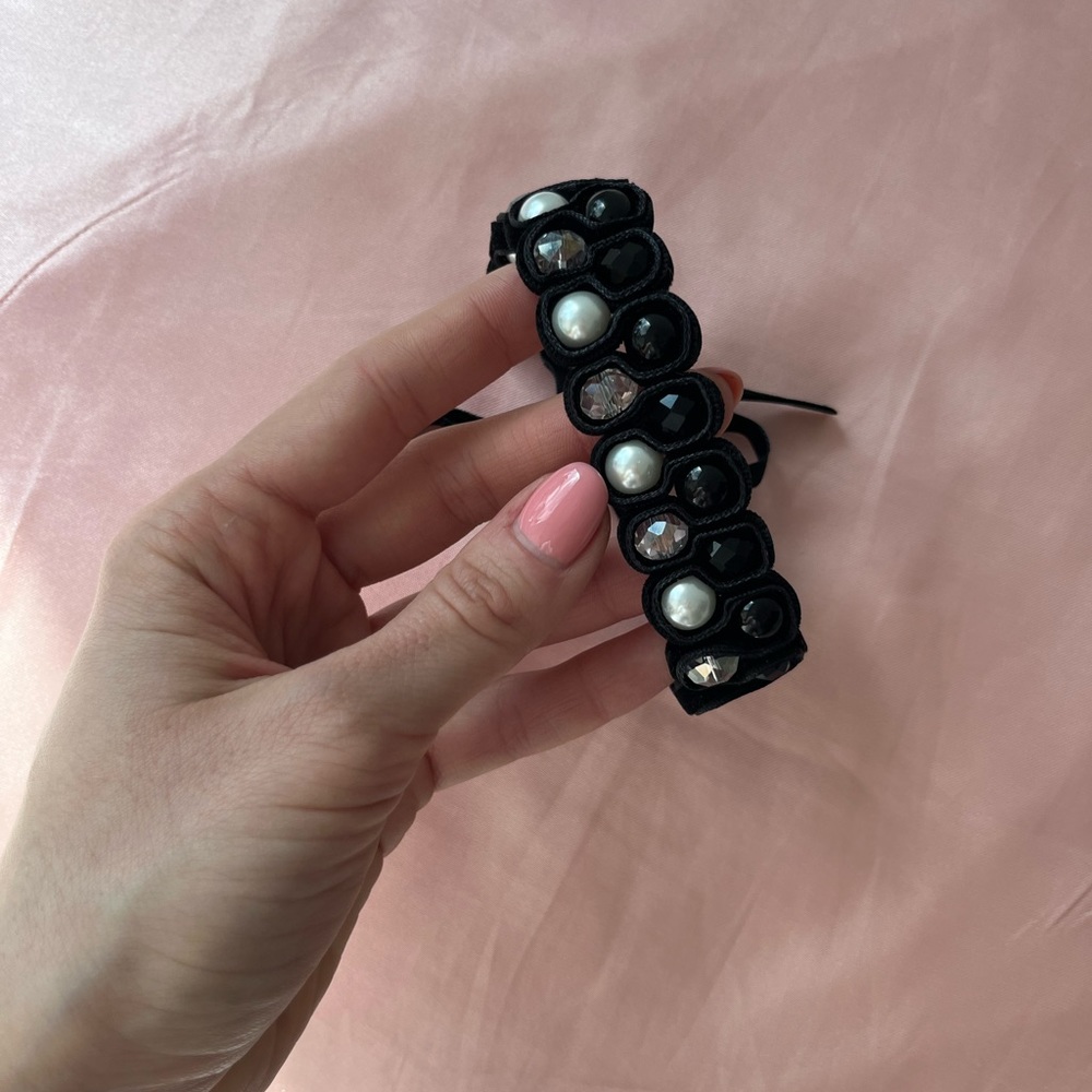 Black&White choker with stones